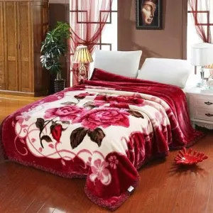 OMAJA HOME Mink Woolen Printed Blanket for Heavy Winters (Multicolor, Double Bed, 220 cm x 240 cm), Lightweight, Speacially for Diwali Gift with Bag Packing Color#4