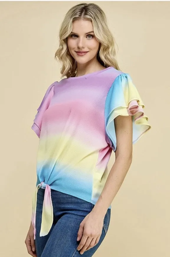 Ombre Top w/Front Tie - #7396-7401