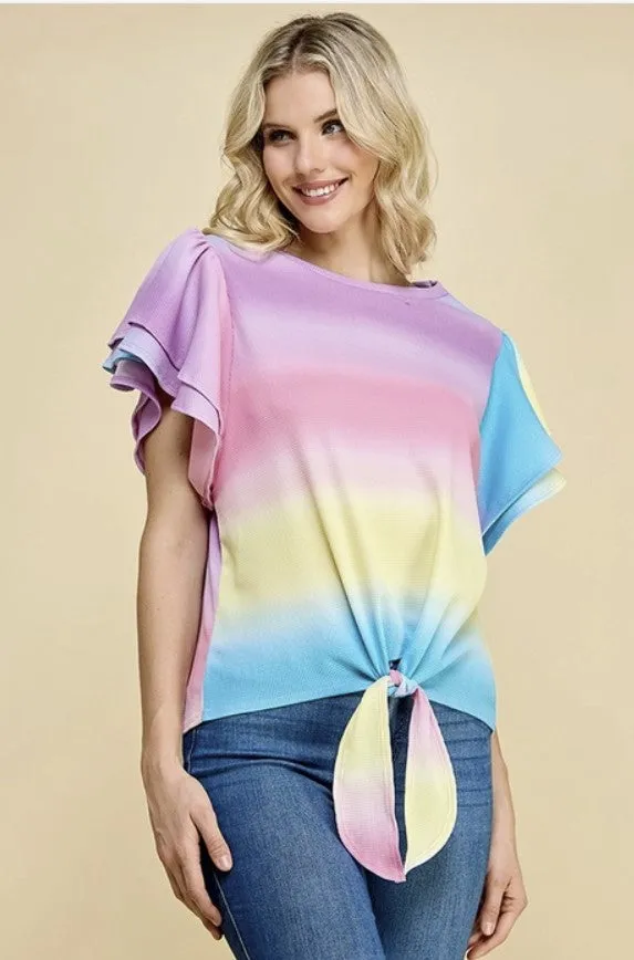 Ombre Top w/Front Tie - #7396-7401