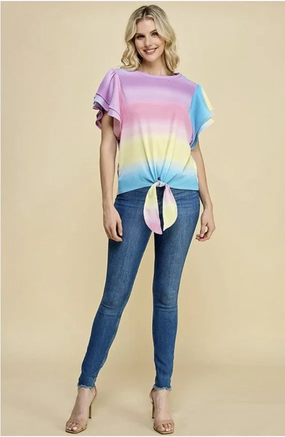 Ombre Top w/Front Tie - #7396-7401