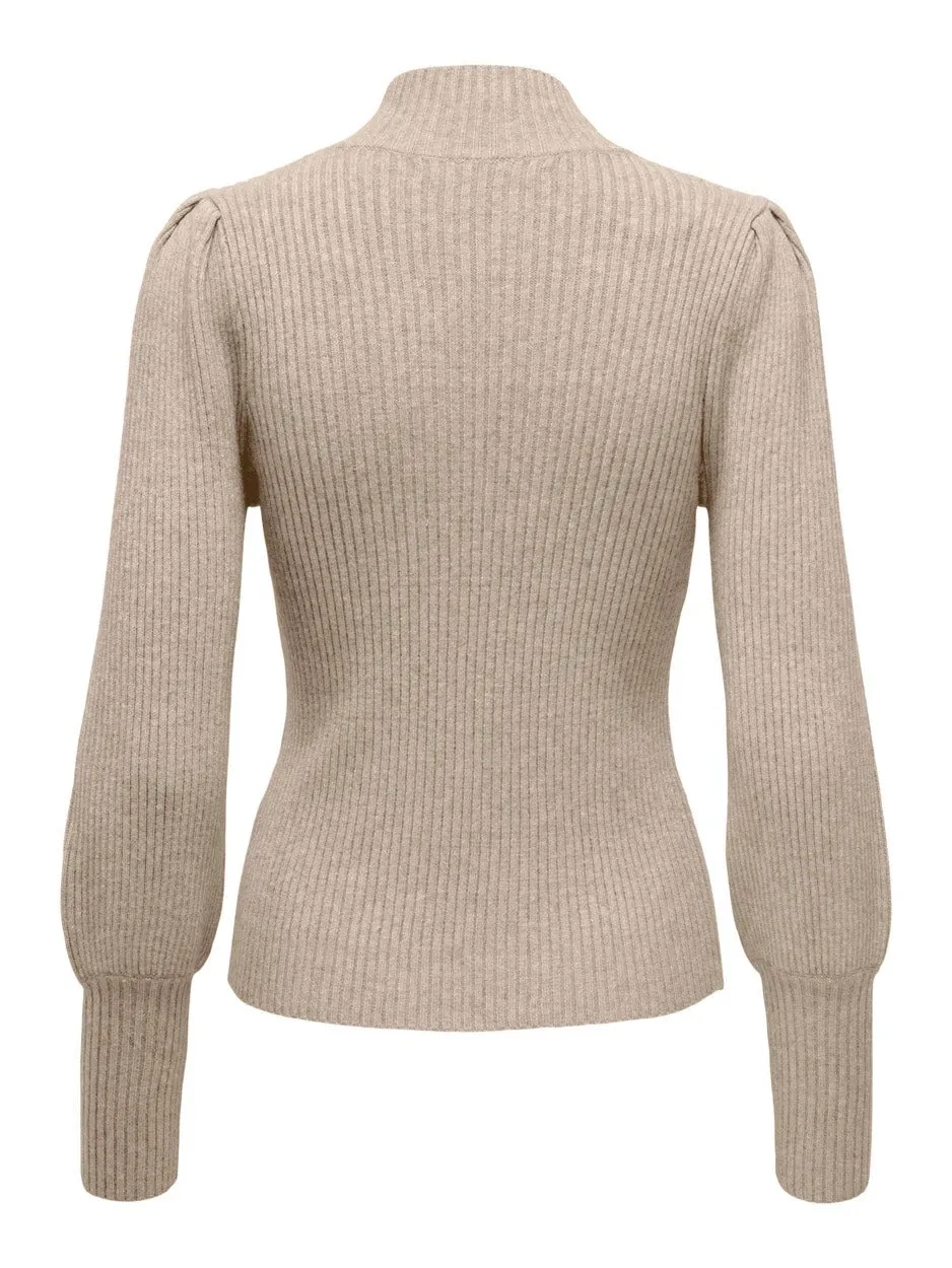 Onlkatia L/s Highneck Cc Knt - Zand