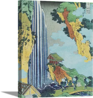 Ono Waterfall at Kisokaido | Katsushika Hokusai Masters Classic Art in Gallery Wrapped Canvas | Various Sizes