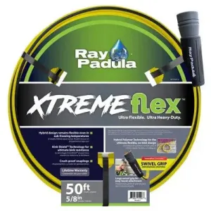 Open Box - Ray Padula XtremeFlex Ultra Flexible 50ft Heavy Duty Hybrid Garden Hose - Yellow