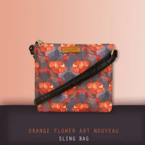 Orange Flower Nouveau Sling Bag