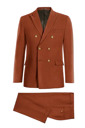 Orange Slim fit 2 piece Double Breasted Suit