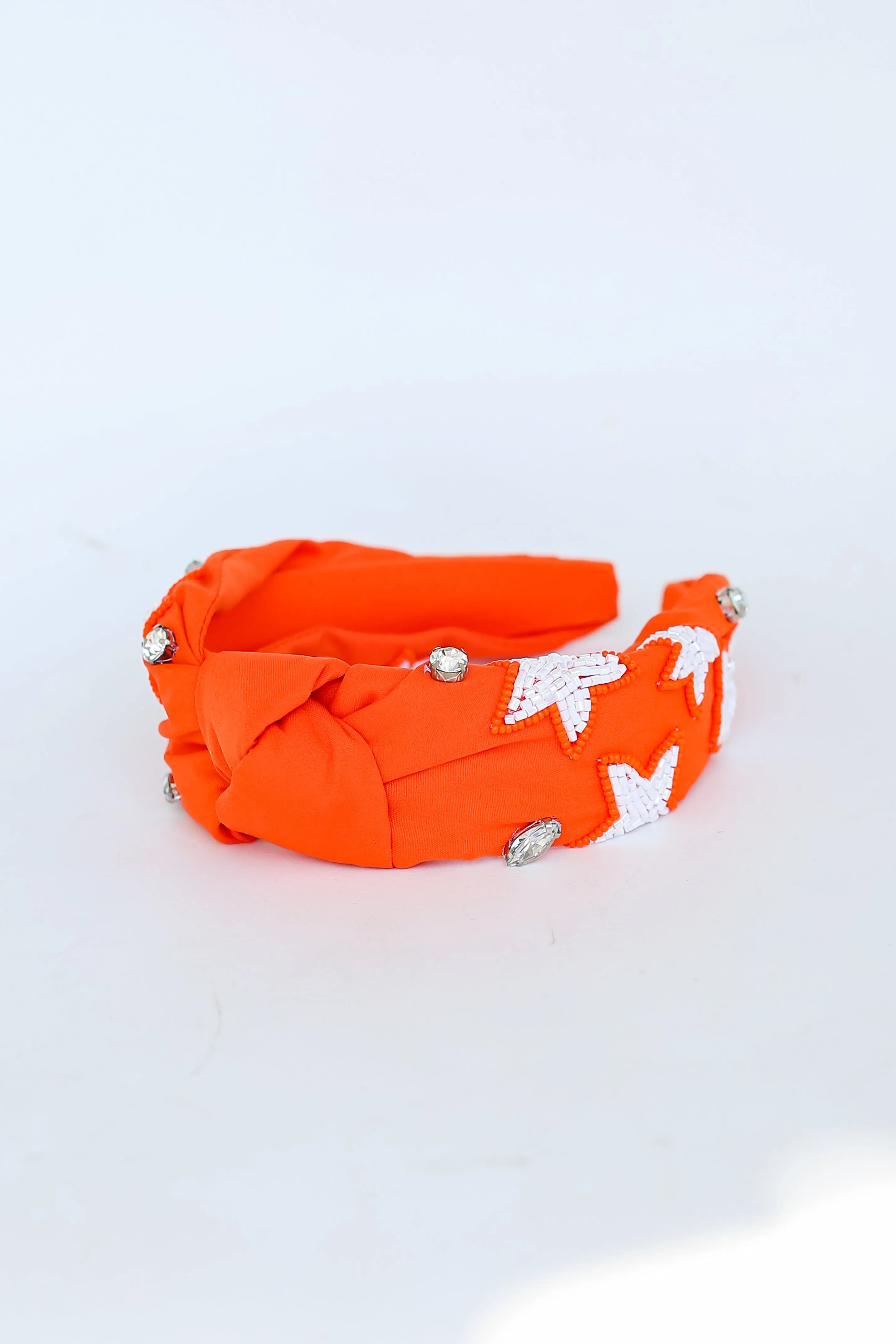 Orange Star   Gemstone Knotted Headband