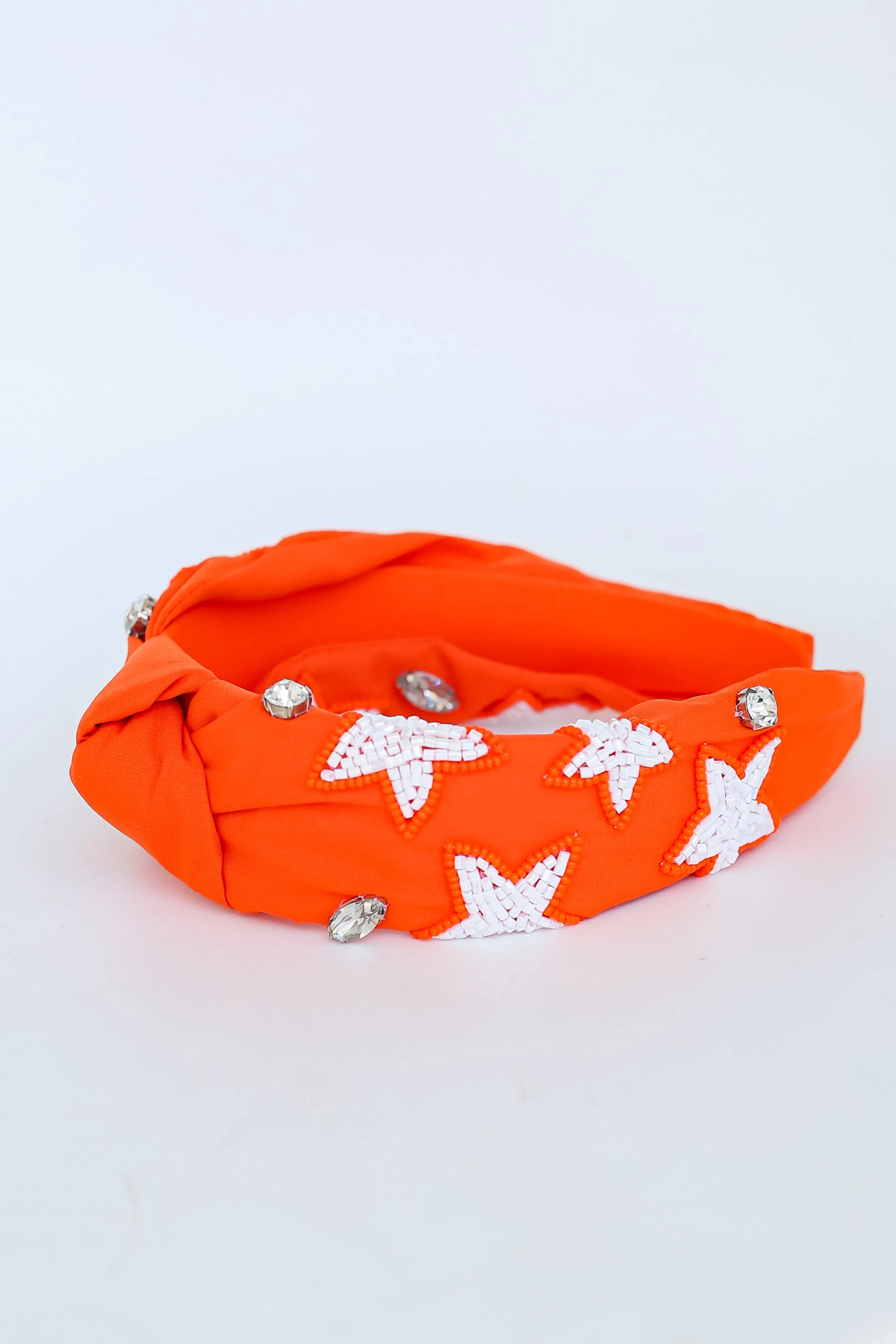 Orange Star   Gemstone Knotted Headband