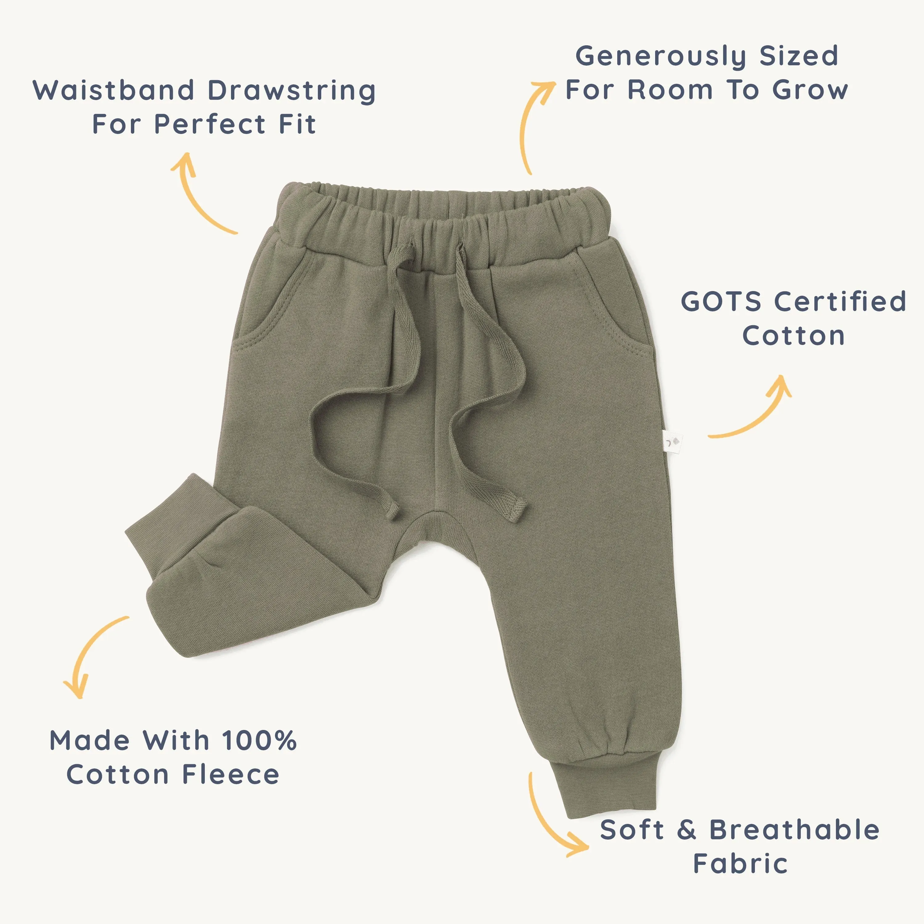 Organic Baby Toddler Jogger Pants - Thyme