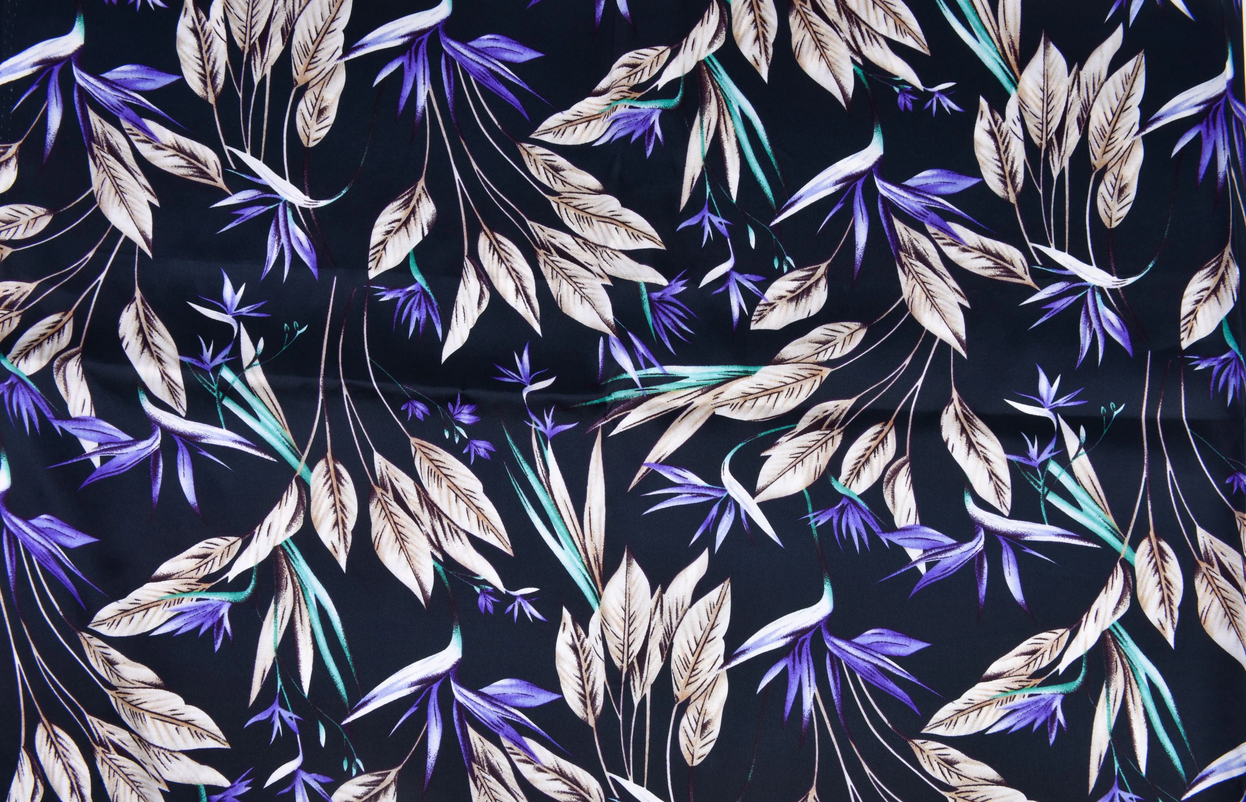 Original 100% Silk  Print Stretch Silk Fabric, 19 Momme Mulberry Silk Fabric.100% CRUELTY-FREE SILK Fashion Apparel width 48 inch