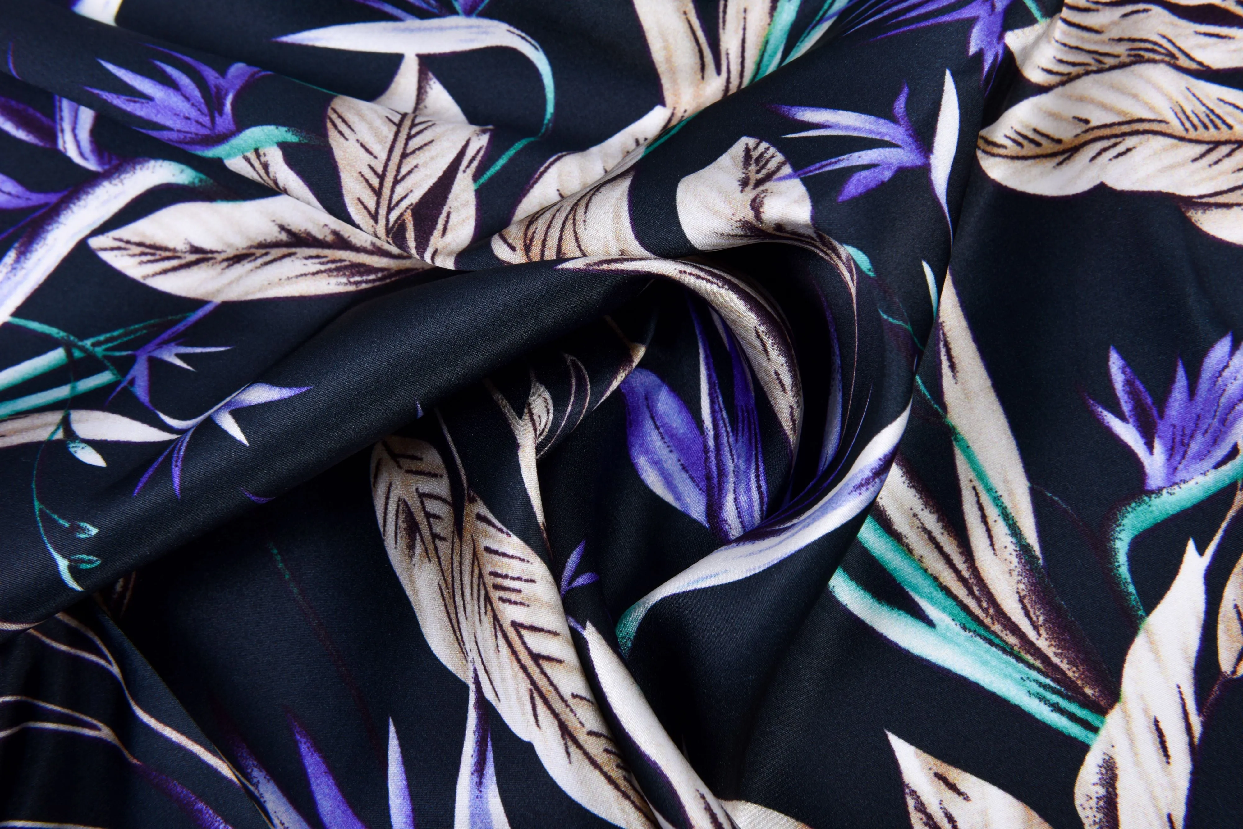 Original 100% Silk  Print Stretch Silk Fabric, 19 Momme Mulberry Silk Fabric.100% CRUELTY-FREE SILK Fashion Apparel width 48 inch