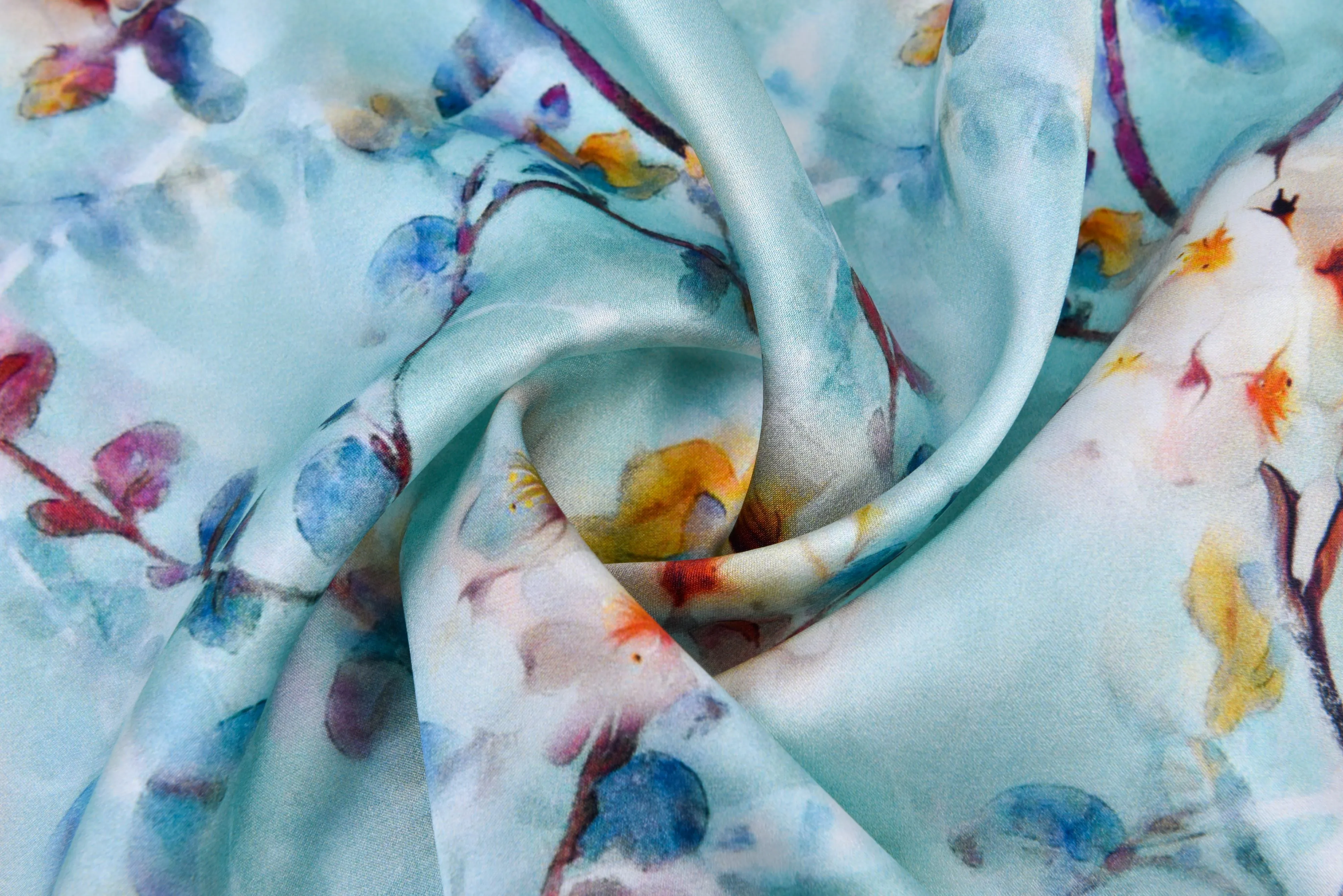 Original 100% Silk  Print Stretch Silk Fabric, 19 Momme Mulberry Silk Fabric.100% CRUELTY-FREE SILK Fashion Apparel width 48 inch