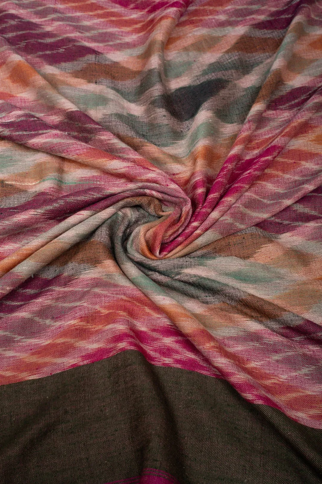 Orion Argyle Ikat  Reversible Cashmere shawl