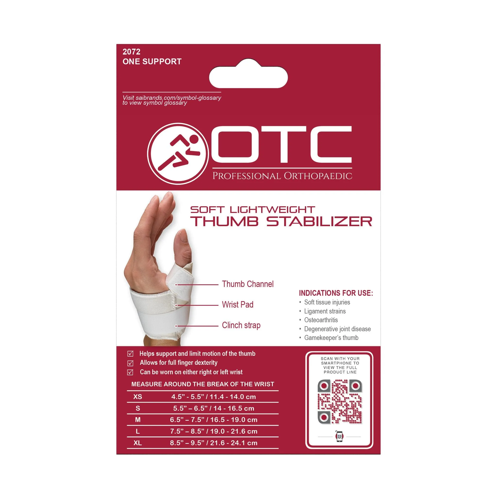 OTC SOFT THUMB IMMOBILIZER - 2072