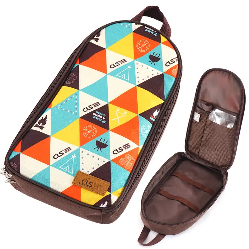 Outdoor Cutting Board Bag, Portable Cooking Utensil Bag, Emotional Ethnic Style Camping Handbag, Spatula And Meat Fork Storage Bag
