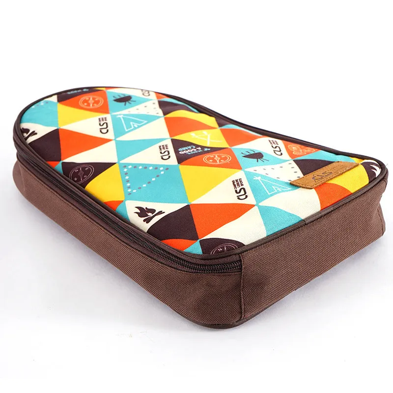 Outdoor Cutting Board Bag, Portable Cooking Utensil Bag, Emotional Ethnic Style Camping Handbag, Spatula And Meat Fork Storage Bag