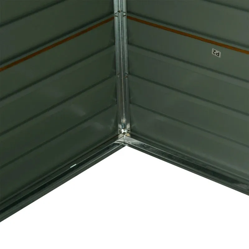 Outsunny Outdooor Storage Shed Wooden Effect Galvanised Steel 7.7ft x 6.4ft