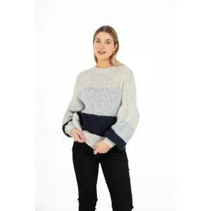 Oversized Colorblock Knit Sweater