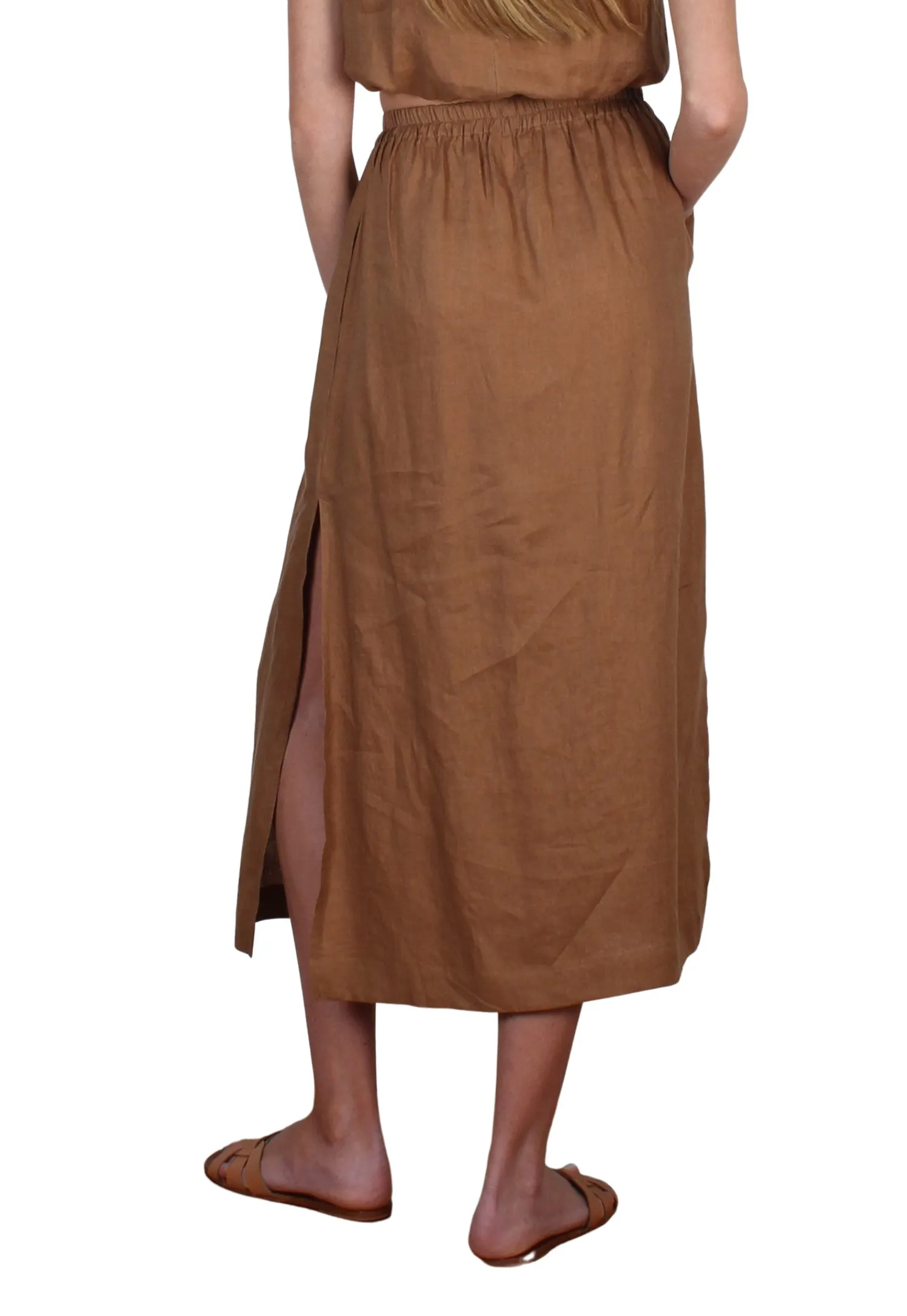 Pacific Linen Skirt Cognac