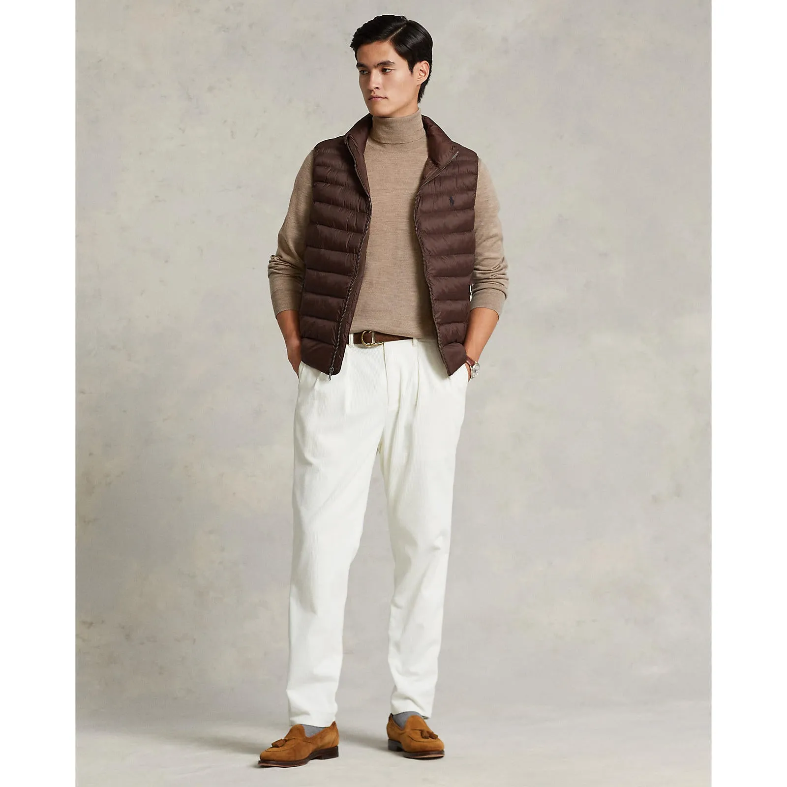 Packable Puffer Vest - Dark Brown