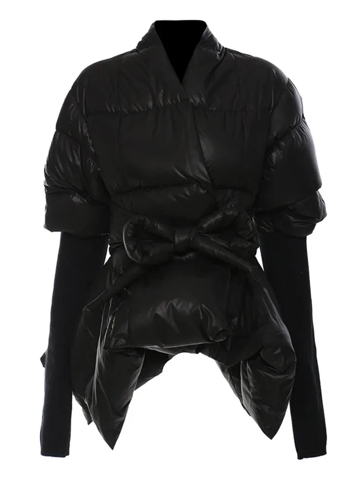 Padded Knit Sleeve Jacket