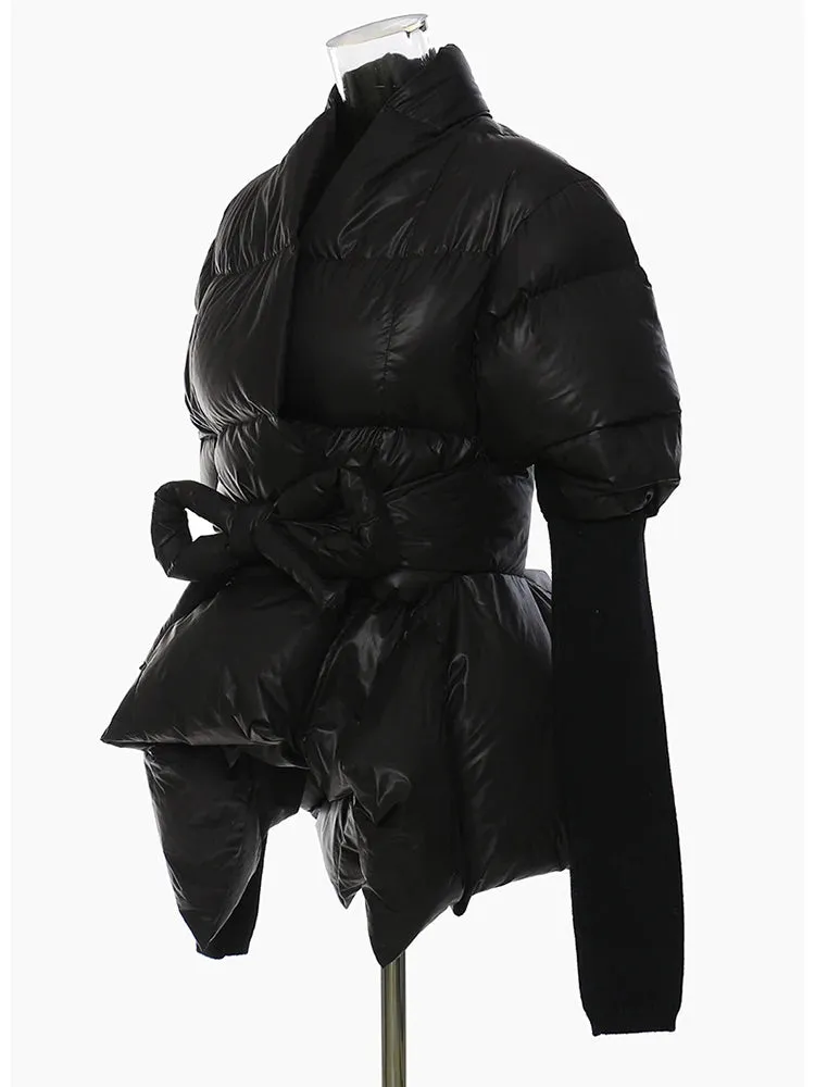Padded Knit Sleeve Jacket