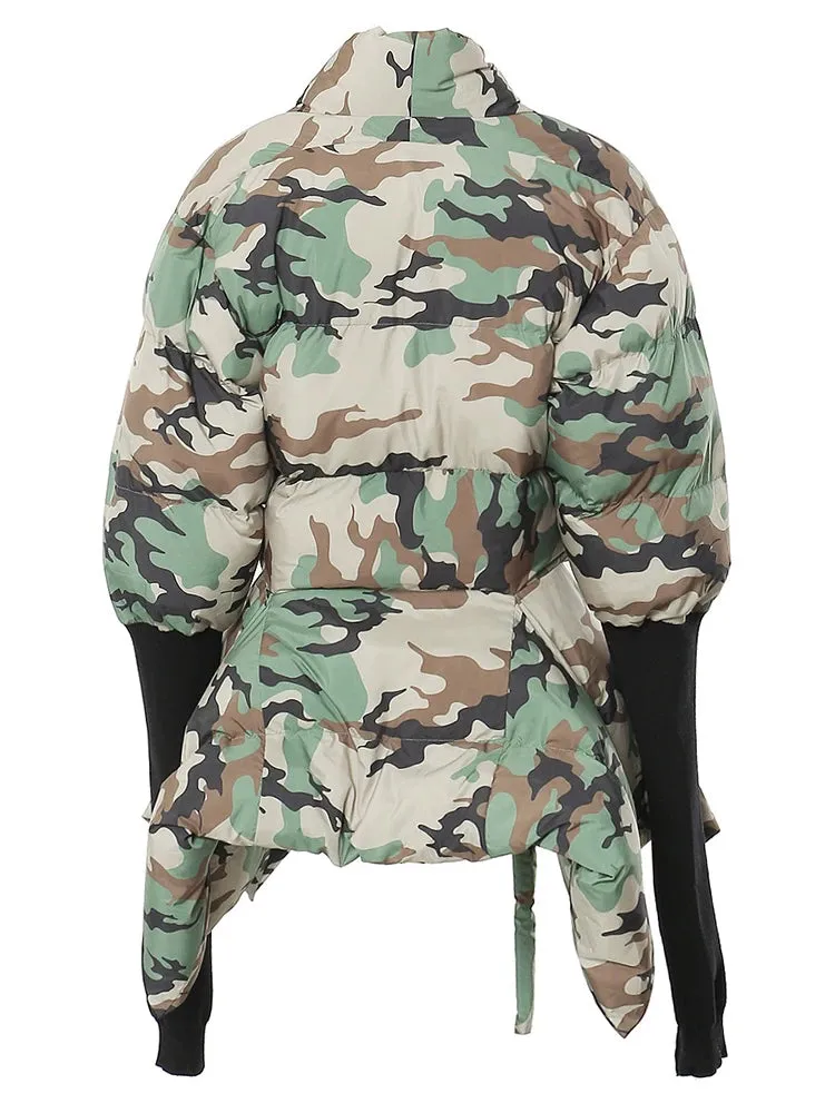 Padded Knit Sleeve Jacket