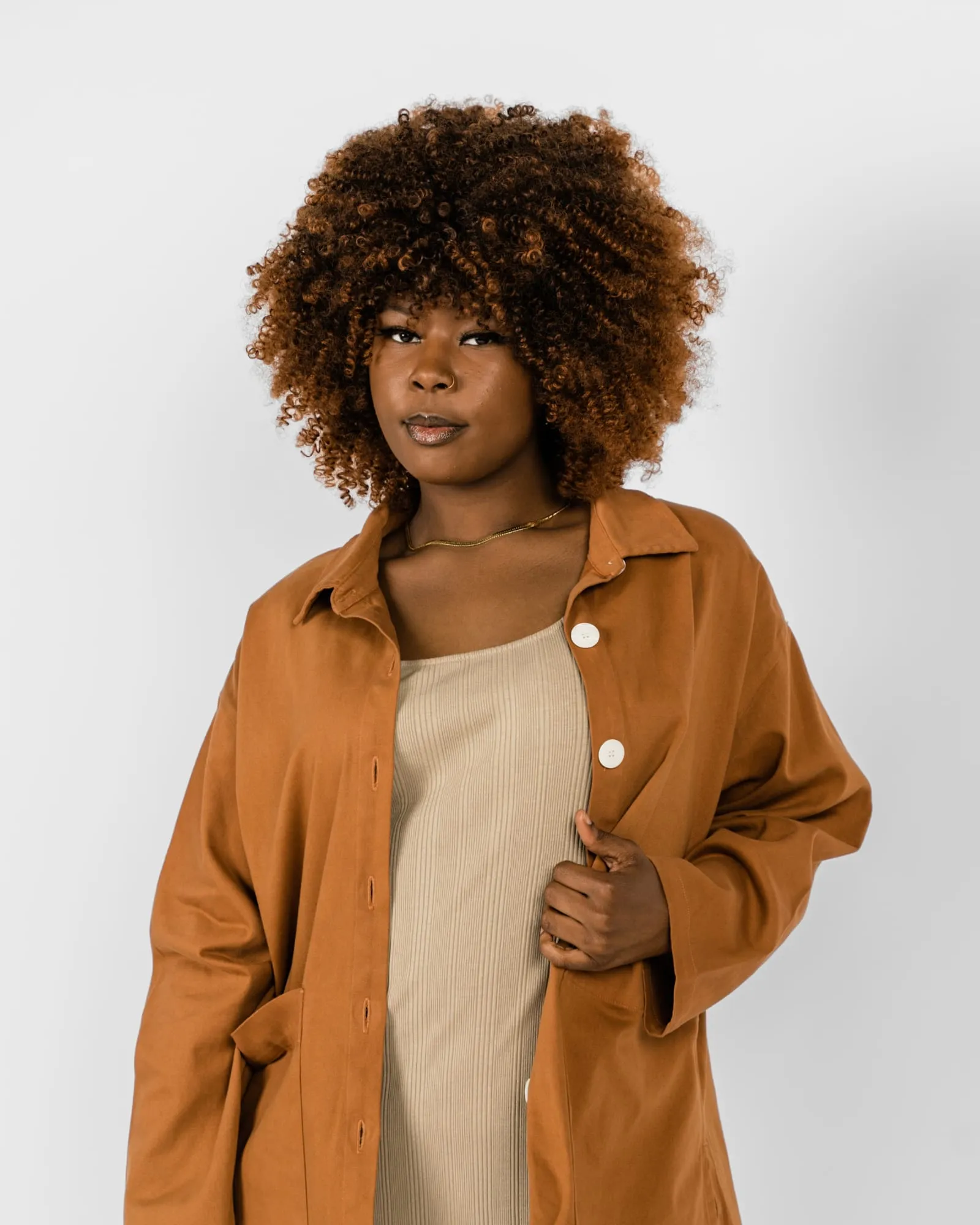 Painters Oversized Shirt Jacket | Saddle Brown