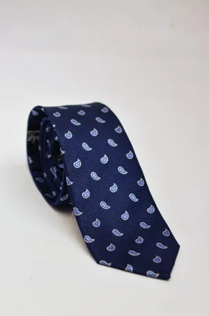 Paisley Silk Tie - Navy / Blue