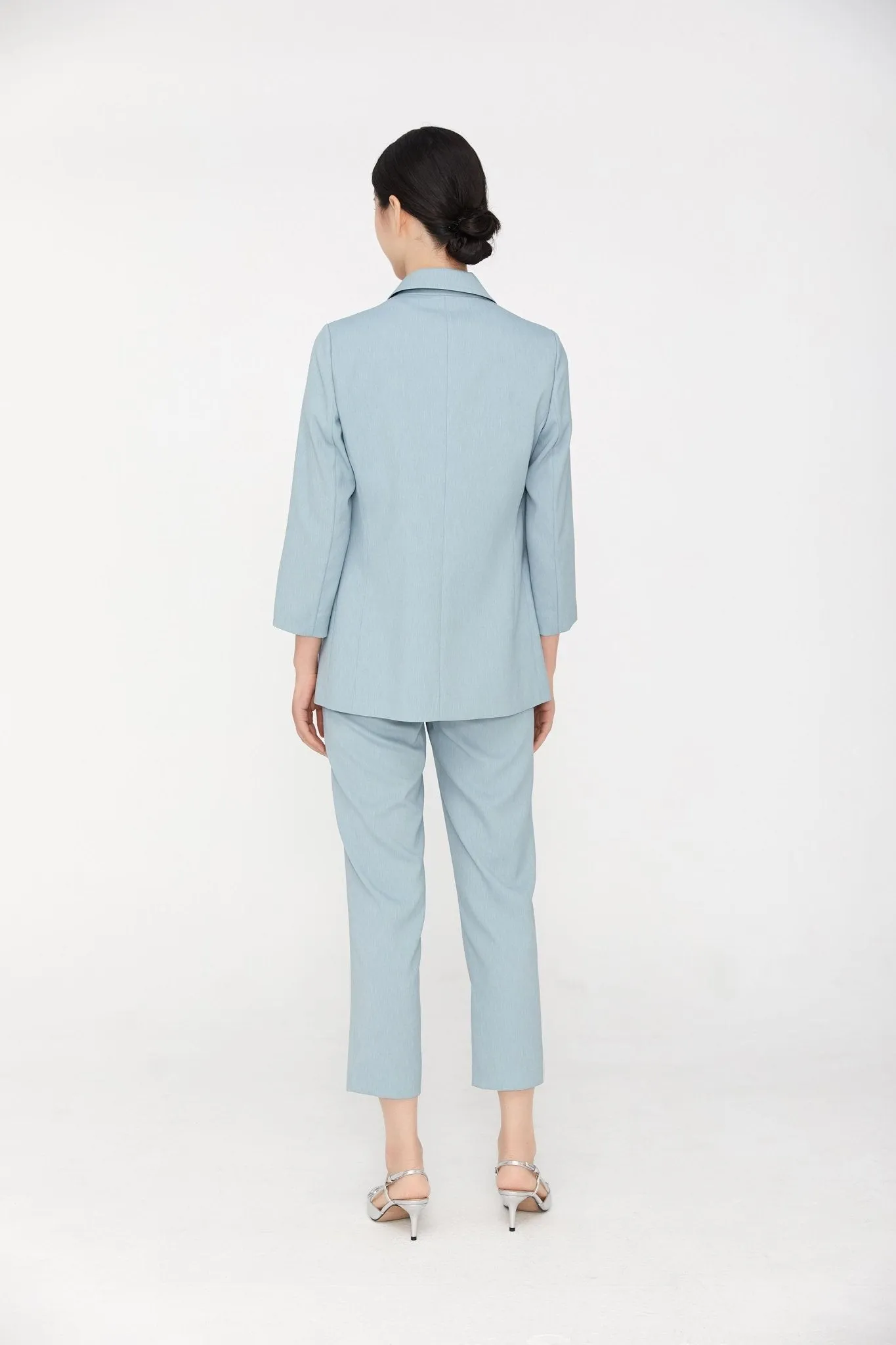 Pale Blue Double Breasted Blazer Suits