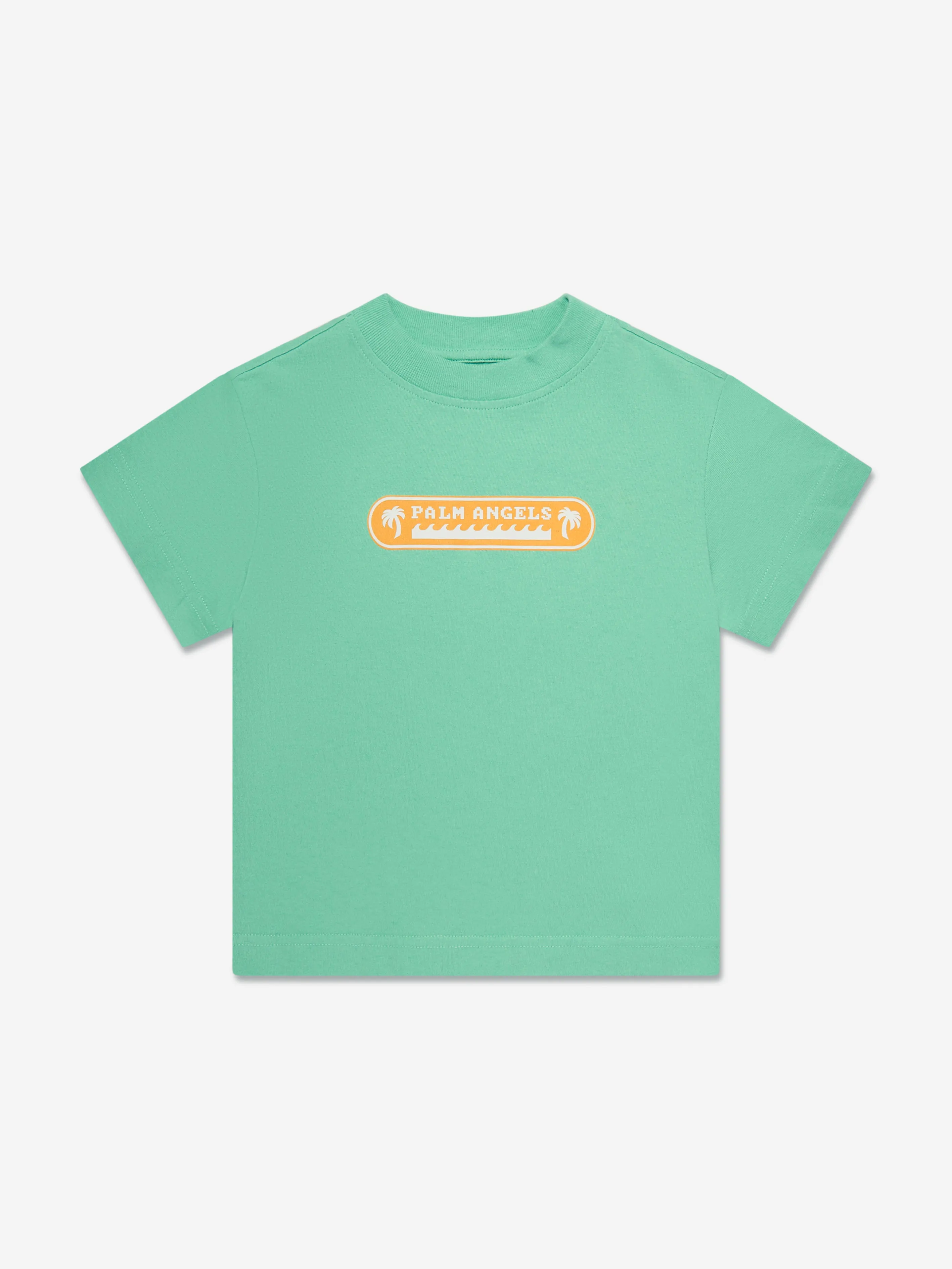 Palm Angels Boys Palm Waves T-Shirt in Green