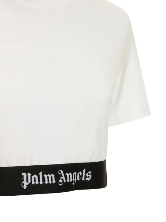 Palm Angels   Logo tape cropped t-shirt 
