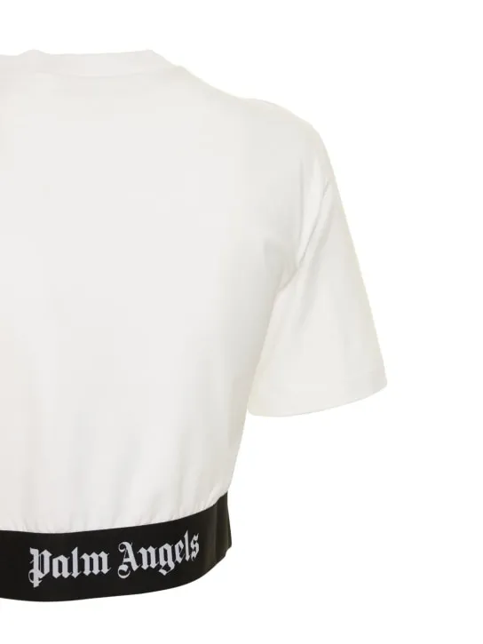Palm Angels   Logo tape cropped t-shirt 