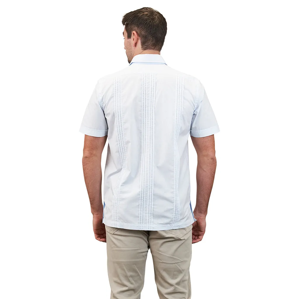 Panama Classic Guayabera - Teal & Orange