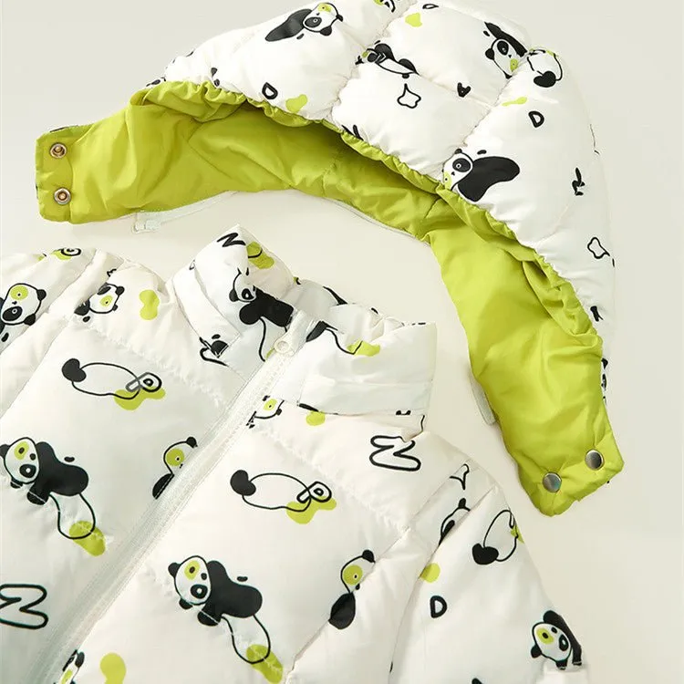 Panda Down Jacket for Kids – Available in Panda Beige and Panda Black