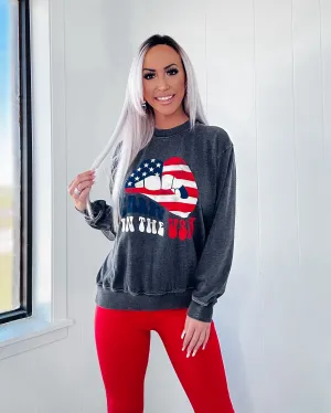 Party In The USA Graphic Sweatshirt - Mineral Black