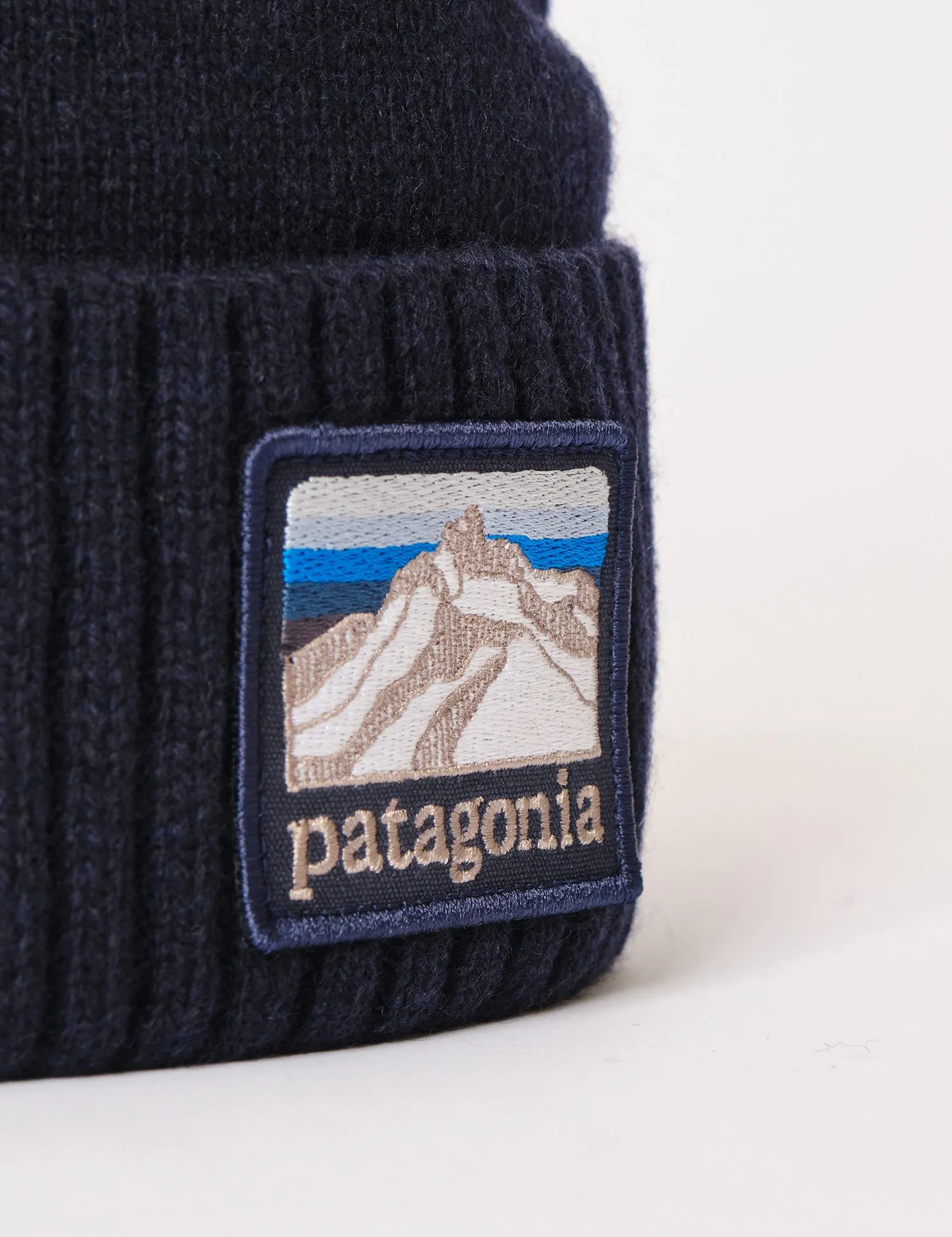 Patagonia Brodeo Line Logo Ridge Beanie Hat - Classic Navy Blue