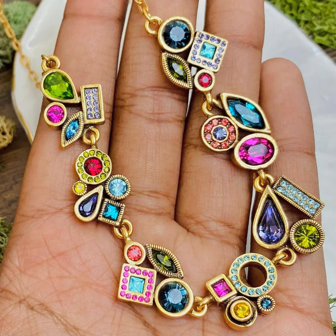 Patricia Locke Colorful Pave Brick Road Necklace
