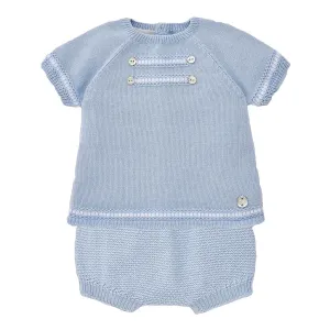 Paz Rodriguez Knit Short Set Lecer Sky Blue
