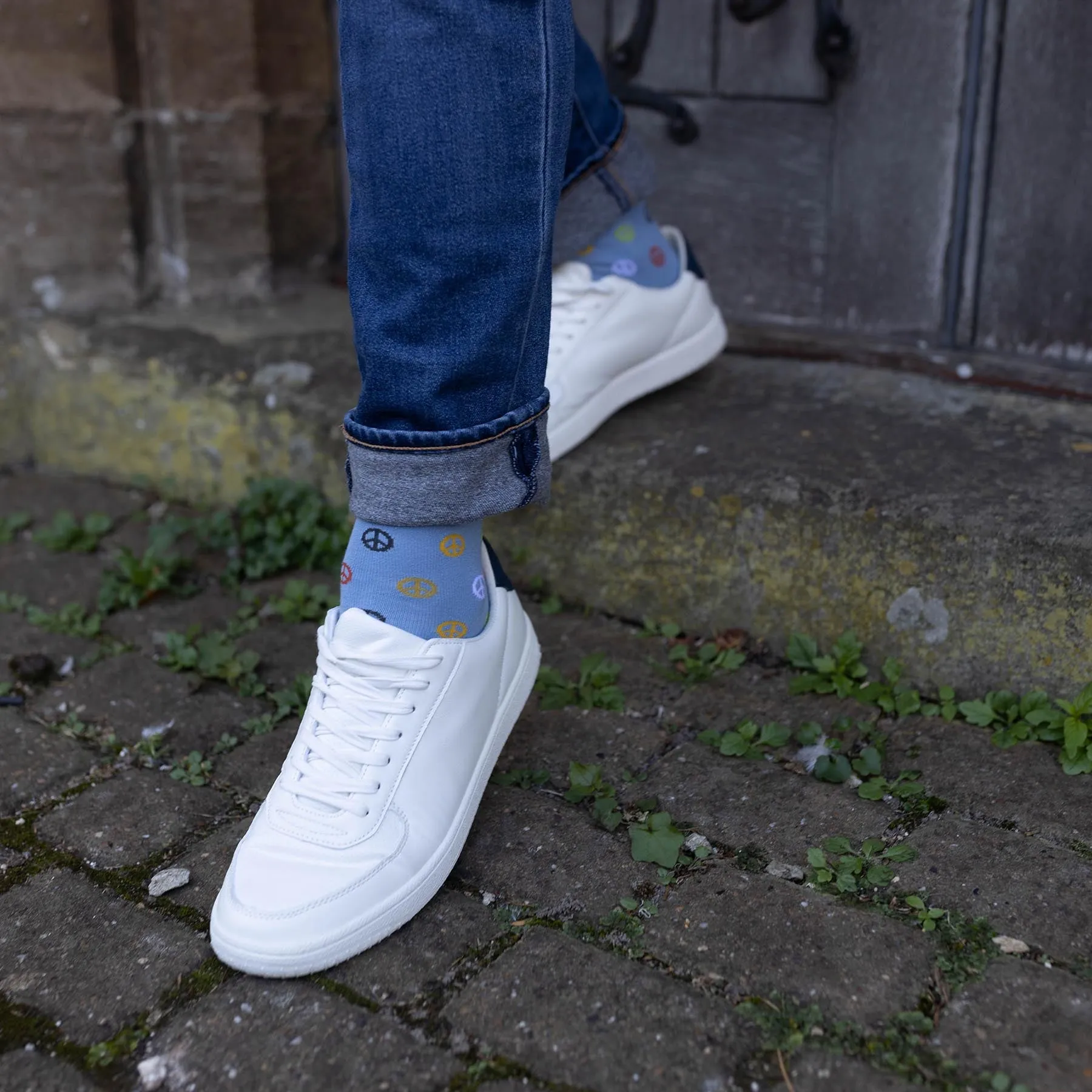 Peace Men's Socks - Light Blue