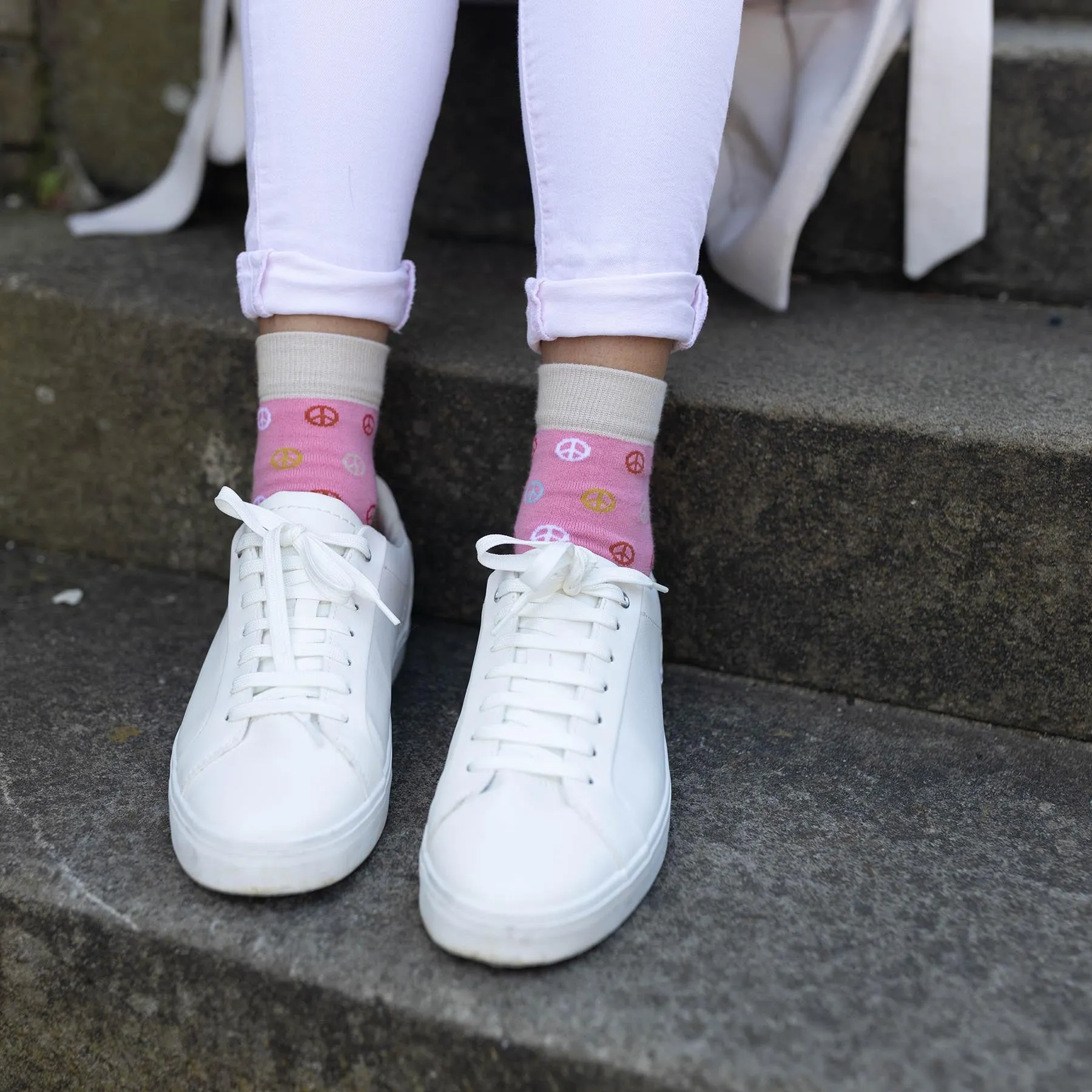 Peace Women's Socks - Pink