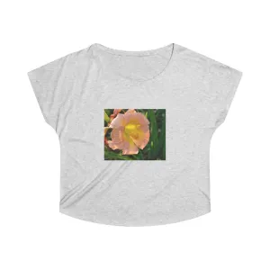 Peach and Yellow Flower Women's Tri-Blend Dolman