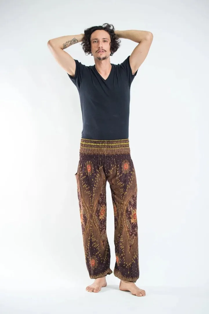 Peacock Eye in Brown / Unisex Harem Pants, Thailand