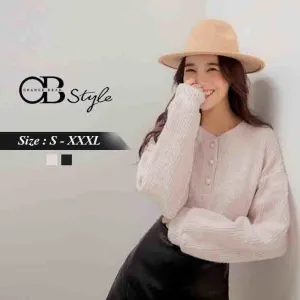 PEARL BUTTONS LONG KNIT TOP
