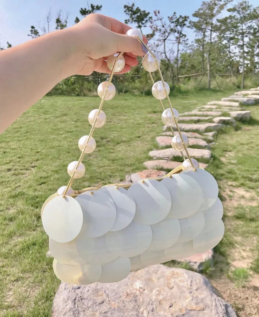 Pearl Sequin Evening Bag Women 2020 Summer New Elegant Designer Beaded Clutch Purse And Handbag Female Wedding Party Fashion