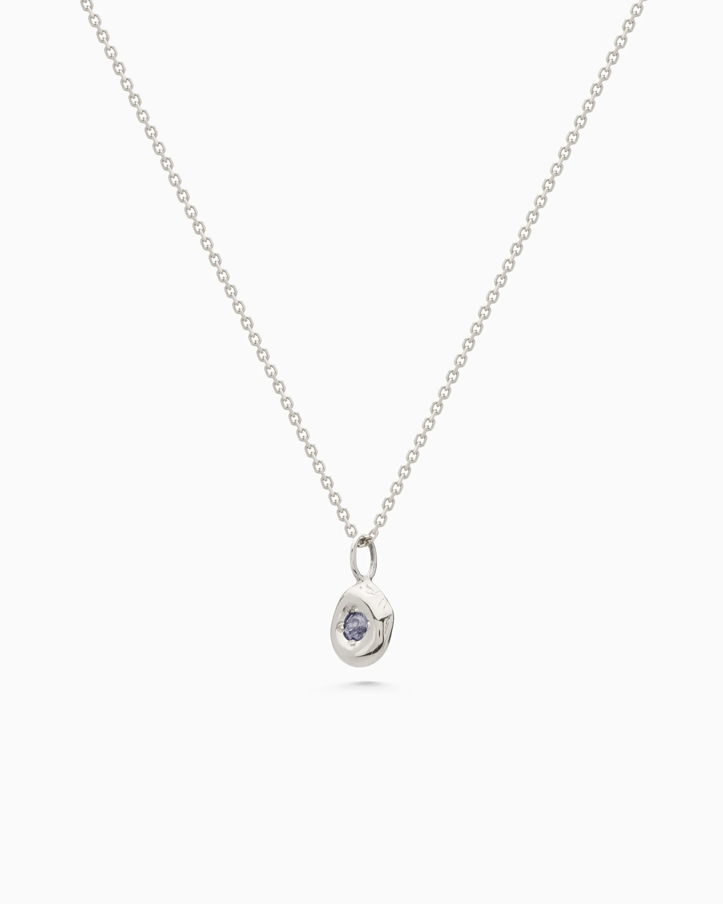 Pebble Stone Drop Pendant | Silver