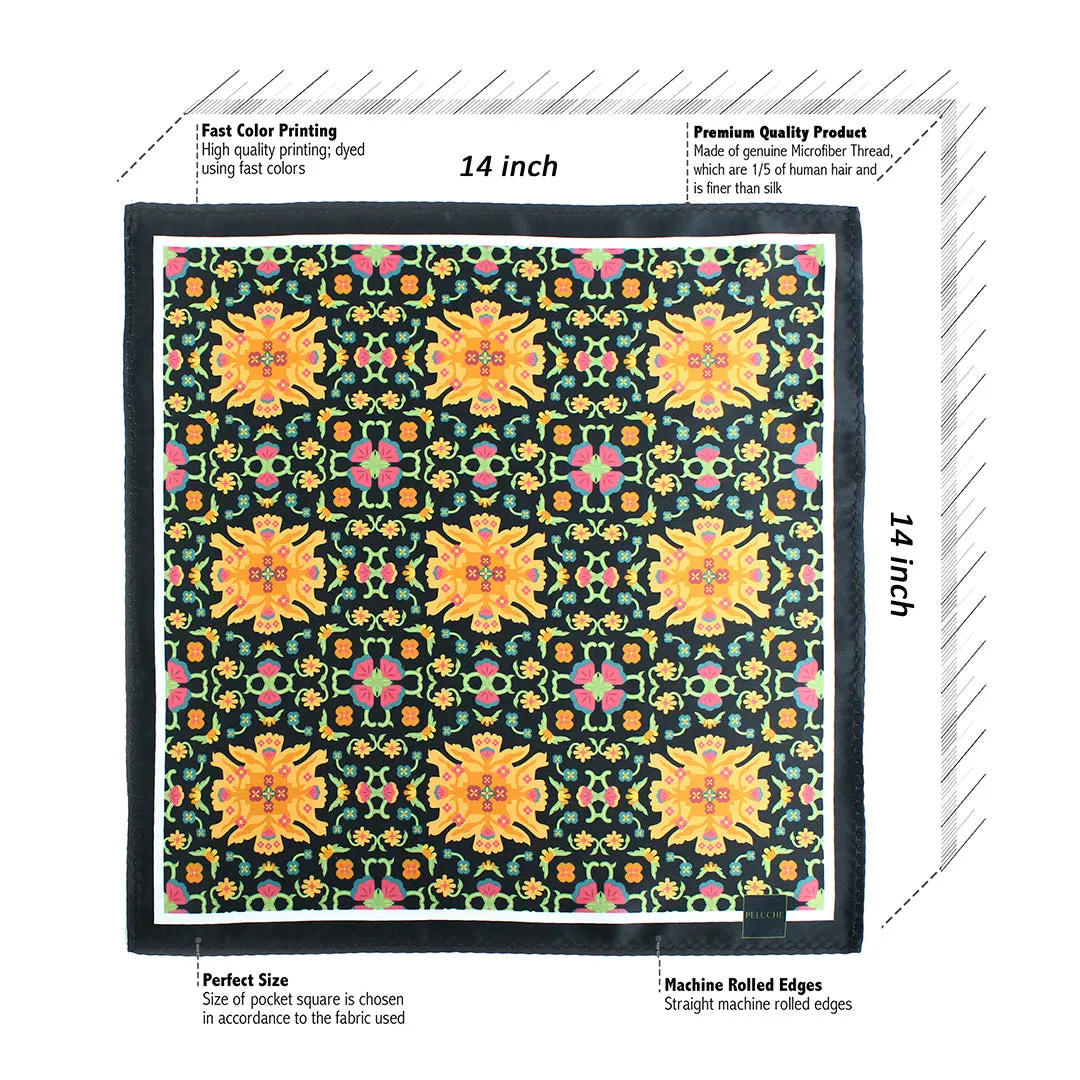 Peluche Divine Circles Multicolor Pocket Square for Men (14X14 inches)