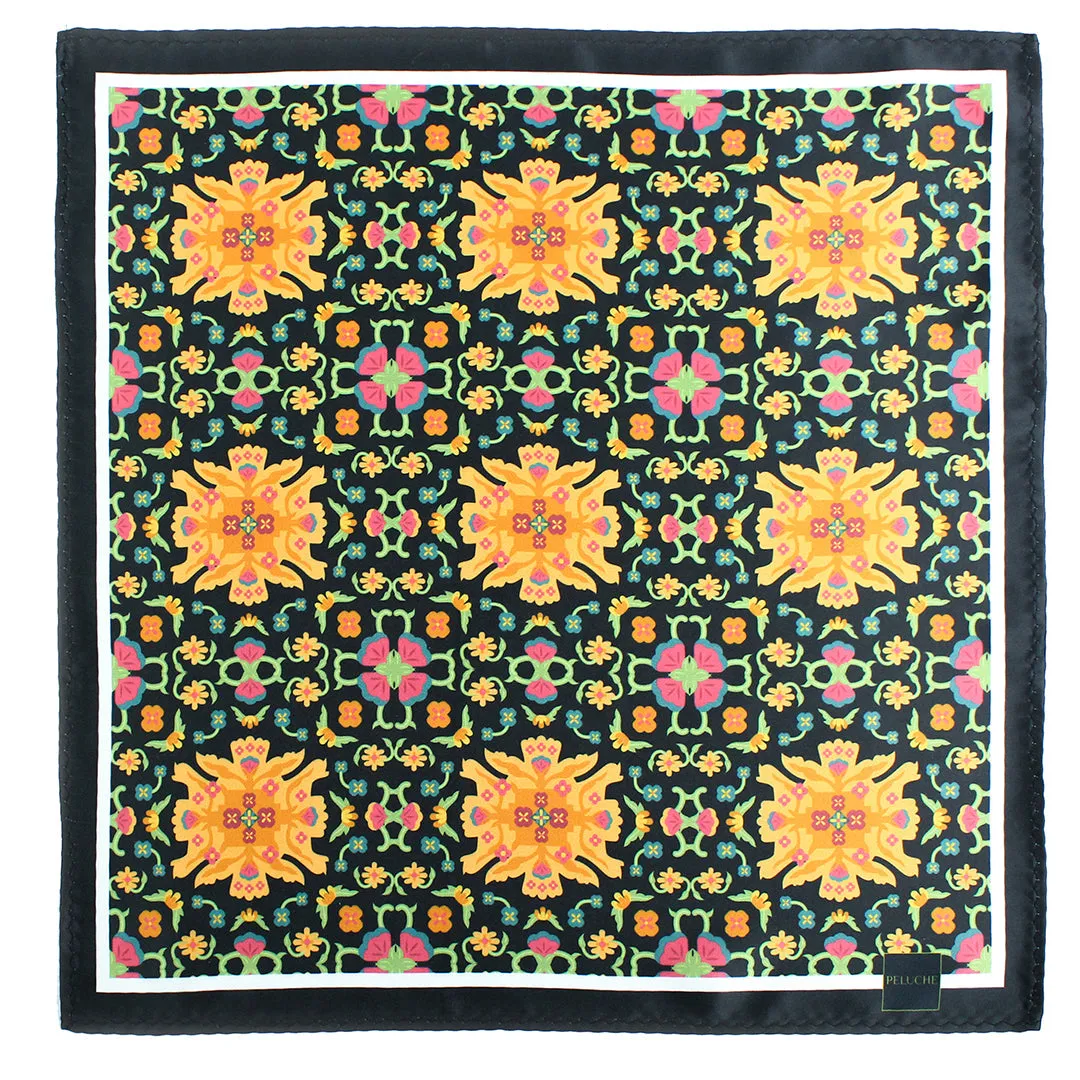 Peluche Divine Circles Multicolor Pocket Square for Men (14X14 inches)