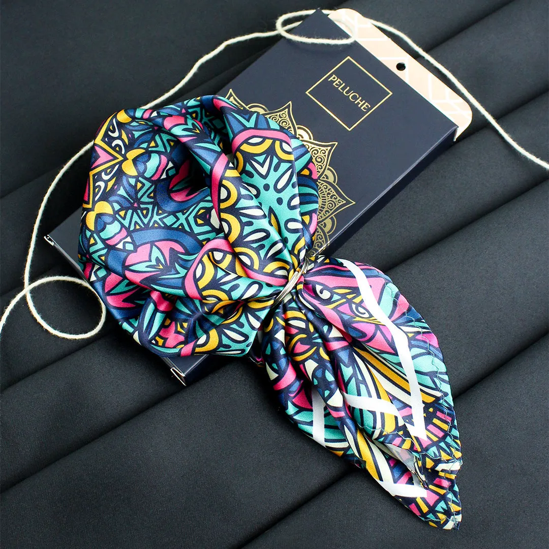 Peluche Ferocious Finesse Array Multicolor Pocket Square for Men (14X14 inches)
