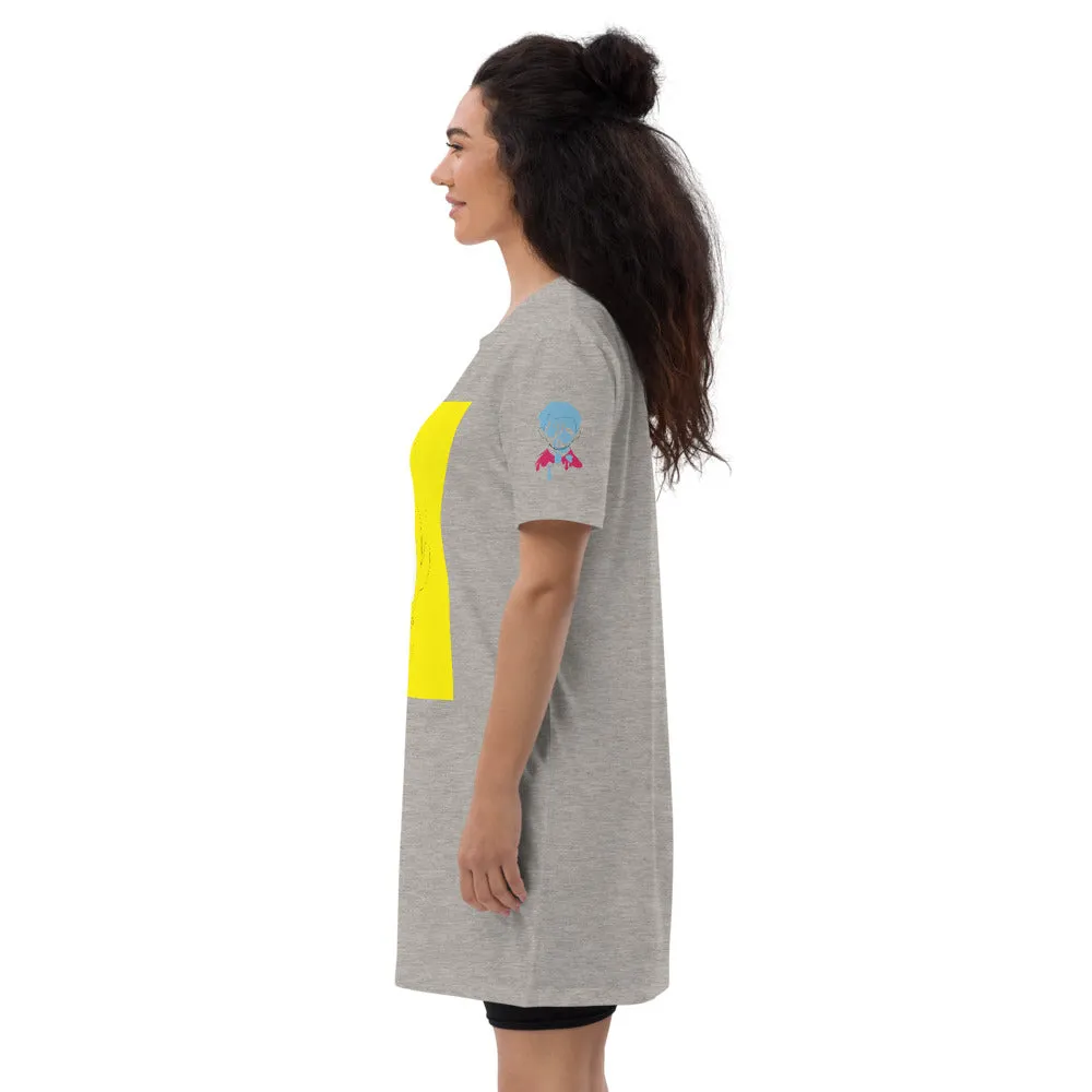 Pencil yellow  Organic cotton t-shirt dress