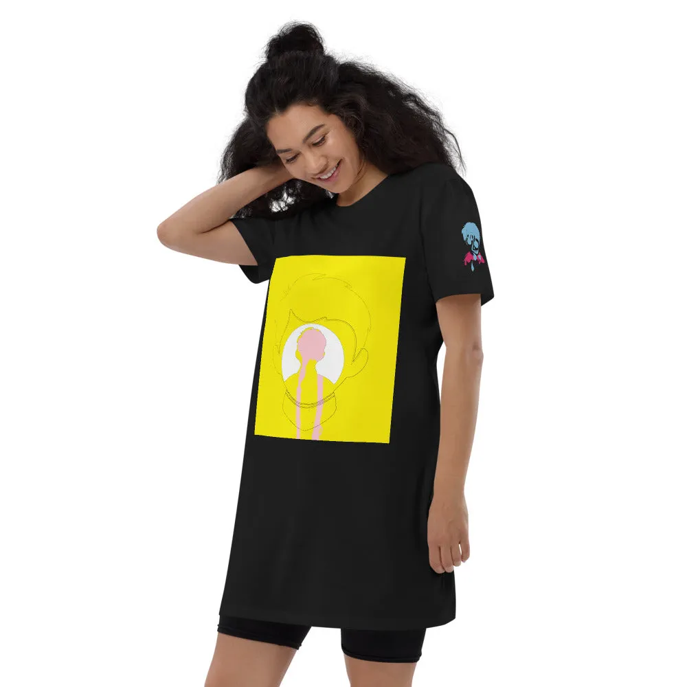 Pencil yellow  Organic cotton t-shirt dress